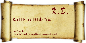 Kalikin Diána névjegykártya